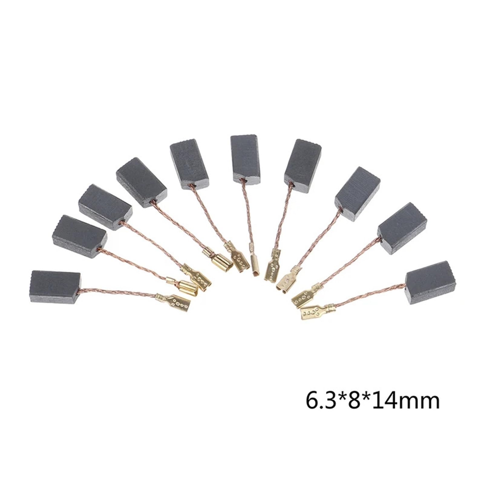 10Pcs/lot Graphite Copper electronic starter Carbon Brushes Kit For 100mm Angle Grinder 6 * 8 * 14mm EFDSVUHE von EFDSVUHE