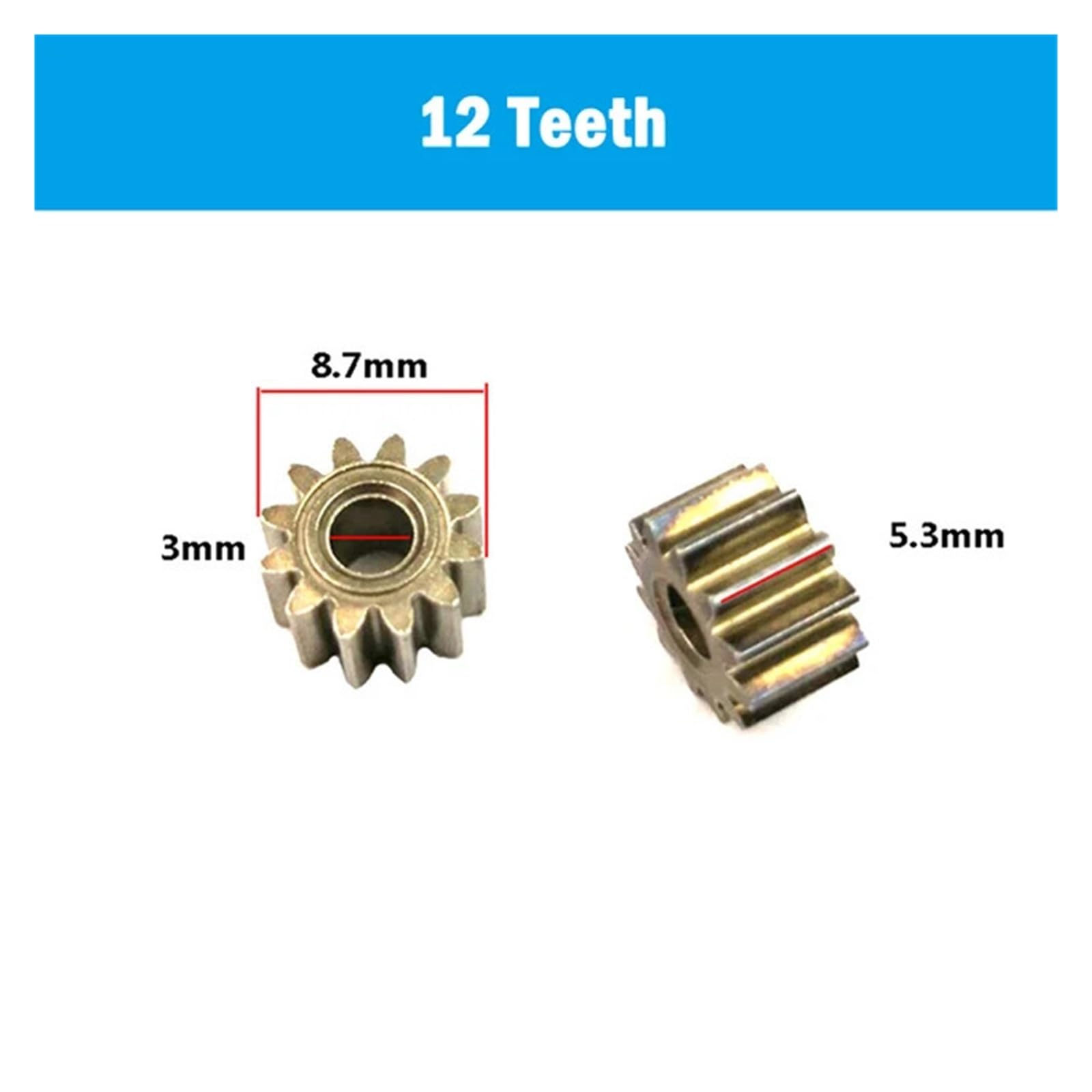 9 Teeth 12 Teeth Gear Gear D Type Gear For Cordless Drill Charge Screwdriver 550 electronic starter Mechanical electronic starter Parts Metal Pinion Hole EFDSVUHE(12 Teeth) von EFDSVUHE