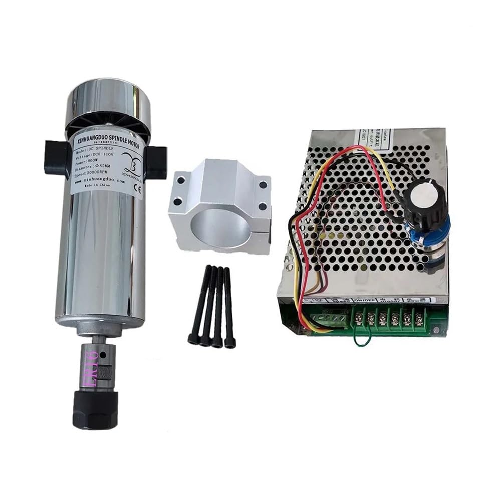 Air cooled 0.8kw DC110V 20000RPM CNC spindleMotor Kit ER16/ chuck 800W Spindle electronic starter + Power Supply speed governor For Engraving EFDSVUHE(Package 5 ER16) von EFDSVUHE