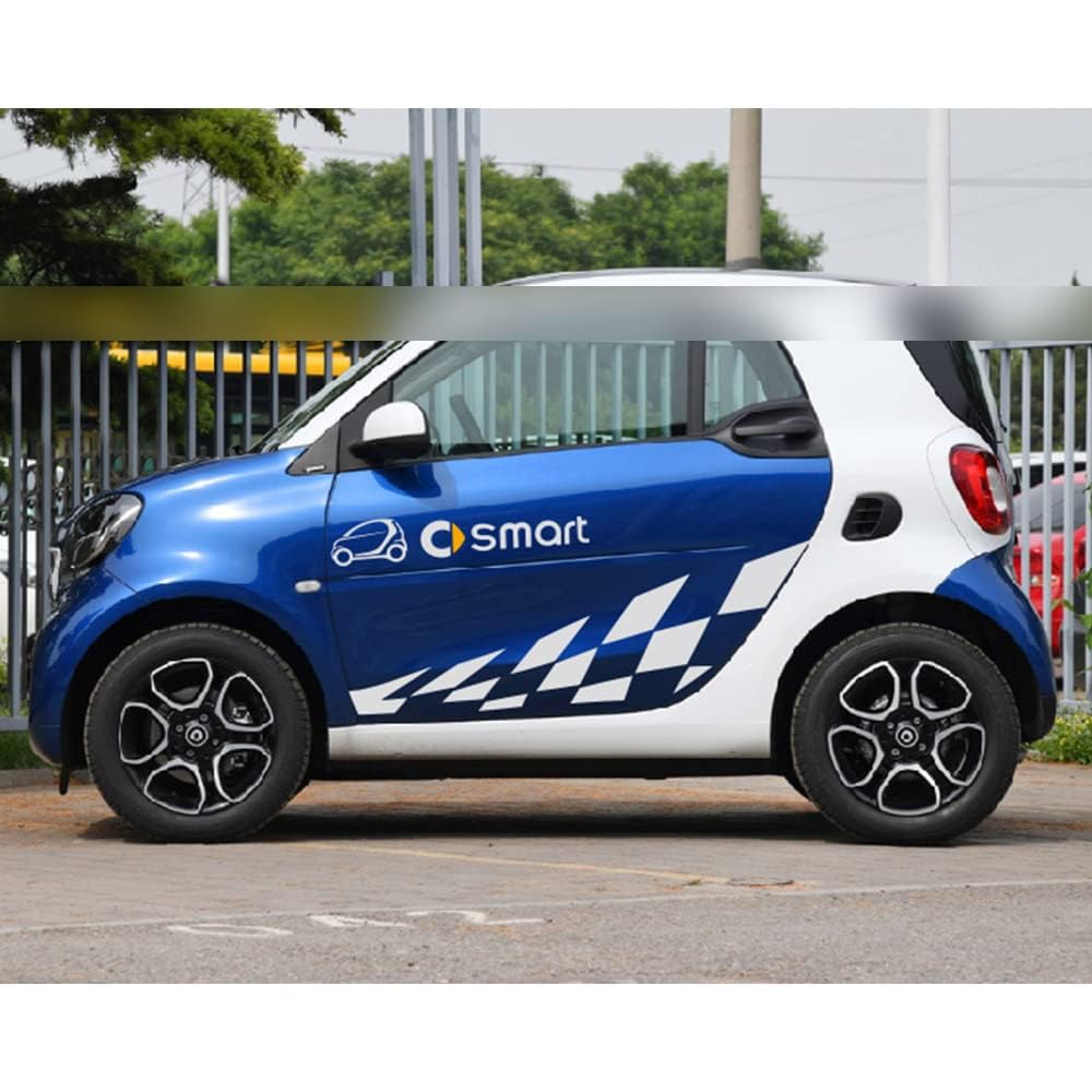 2 StüCk, FüR Smart 451 453 Fortwo Forfour Auto Seitenschweller Streifen TüRseitenaufkleber Emblem Seitenaufkleber Aufkleber Auto ZubehöR,C Schwarz von EFEMIR