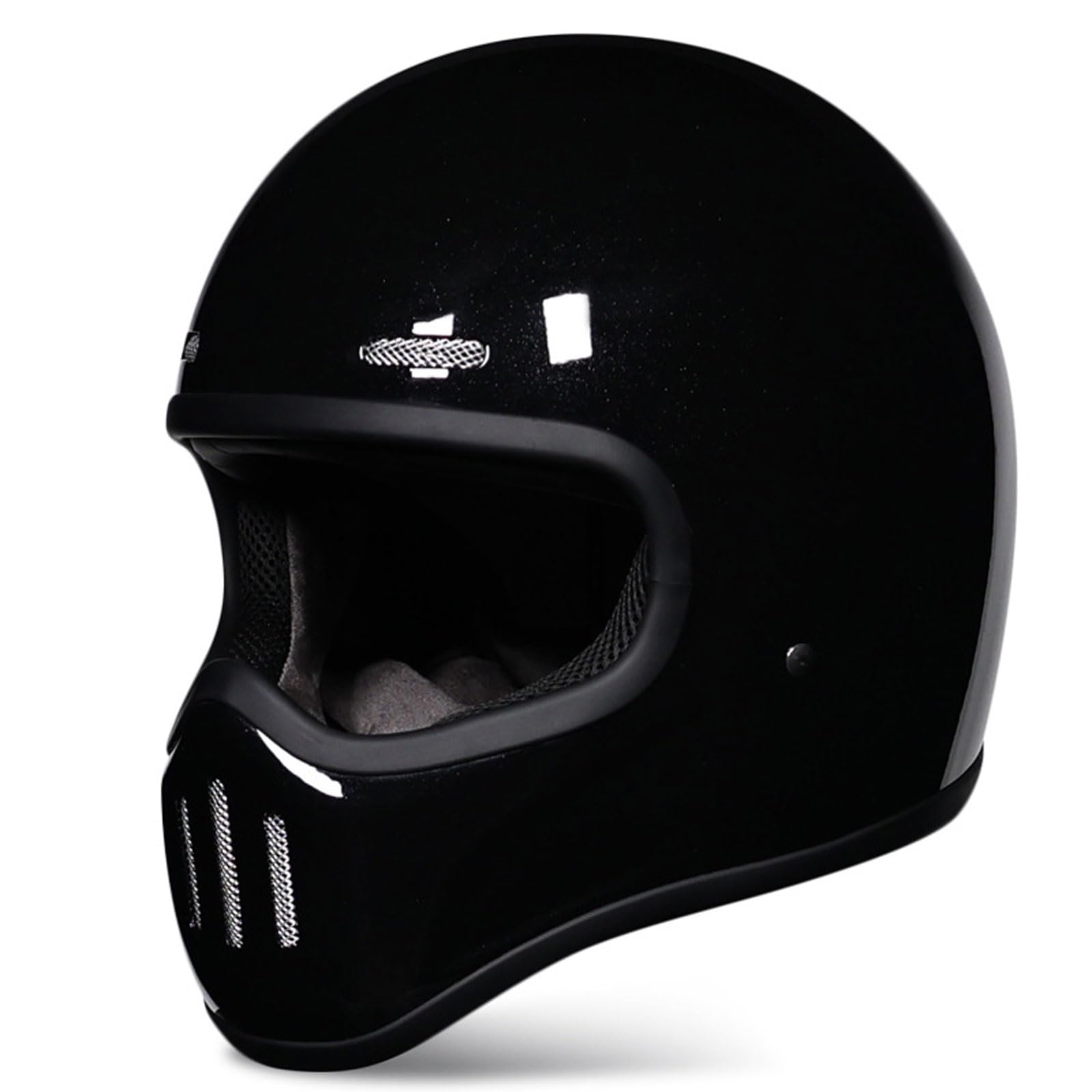 Fiberglas Motorradhalbhelm - Leichte Retro Open Face Motorradhelm mit Herausnehmbares Futter DOT/ECE-Zulassung Vintage Halbschalenhelm JetHelm für Elektrofahrzeuge Scooter, L=57-58cm,B von EFEMIR