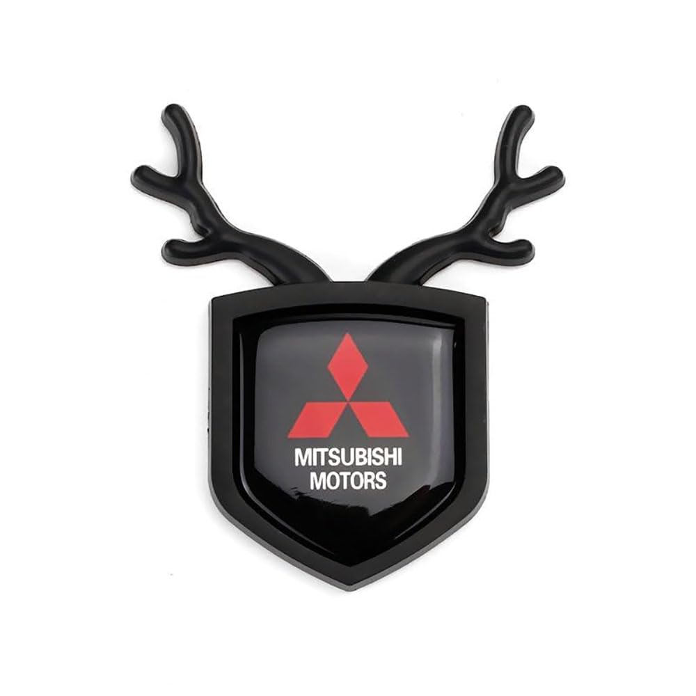 Selbstklebende Auto Emblem Aufkleber, für Mitsubishi ASX Outlander Pajero l200 Mitsubishi Galant, Auto Außen Emblem Abzeichen,Black,normal-Schwarz von EFEMIR