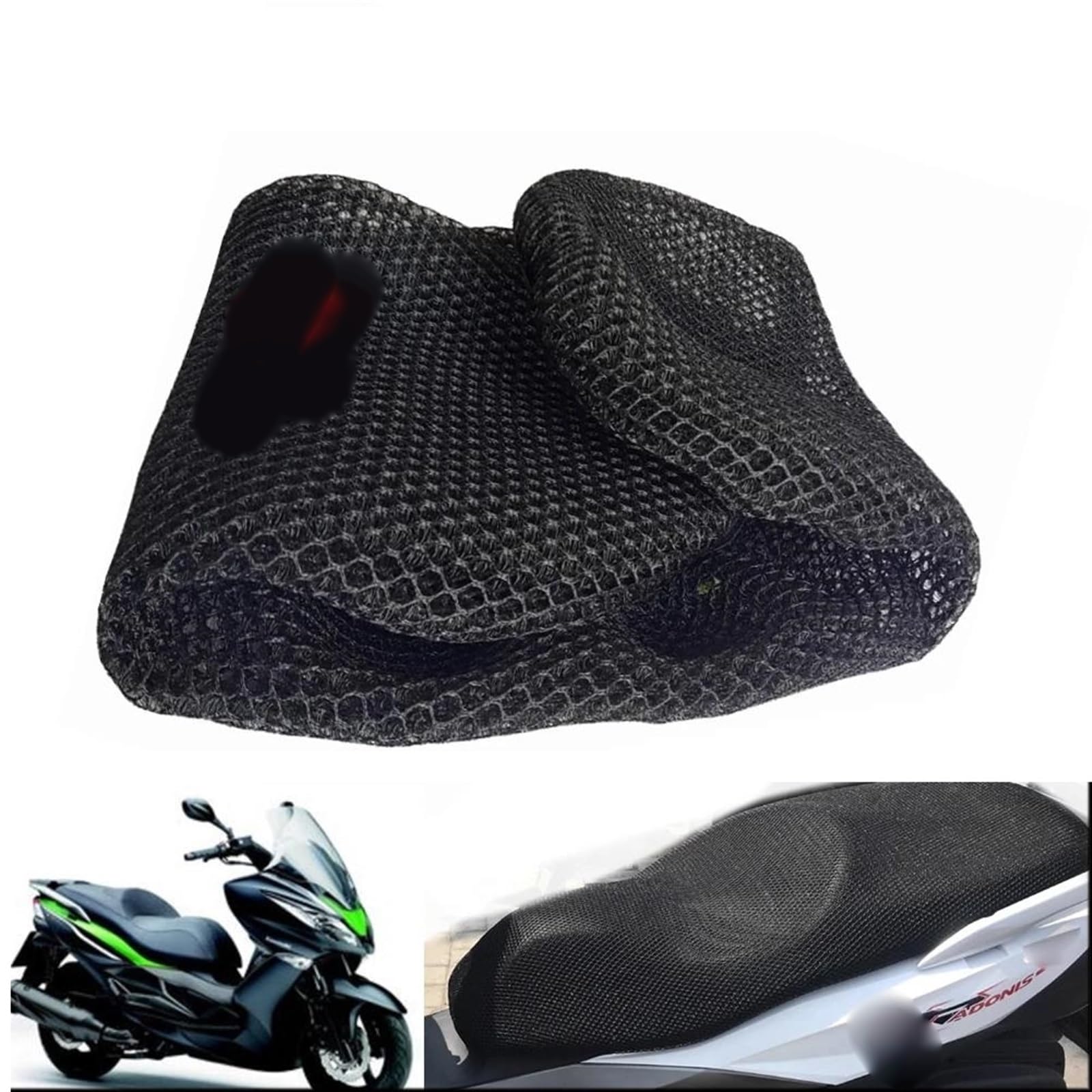 EGAGZDXG Sitzbezug Motorrad 3D Atmungsaktive Sonnenschutz Mesh Schutz Kissen Für Kawasaki J300 J125 Nylon Stoff Sattel Sitz Abdeckung von EGAGZDXG
