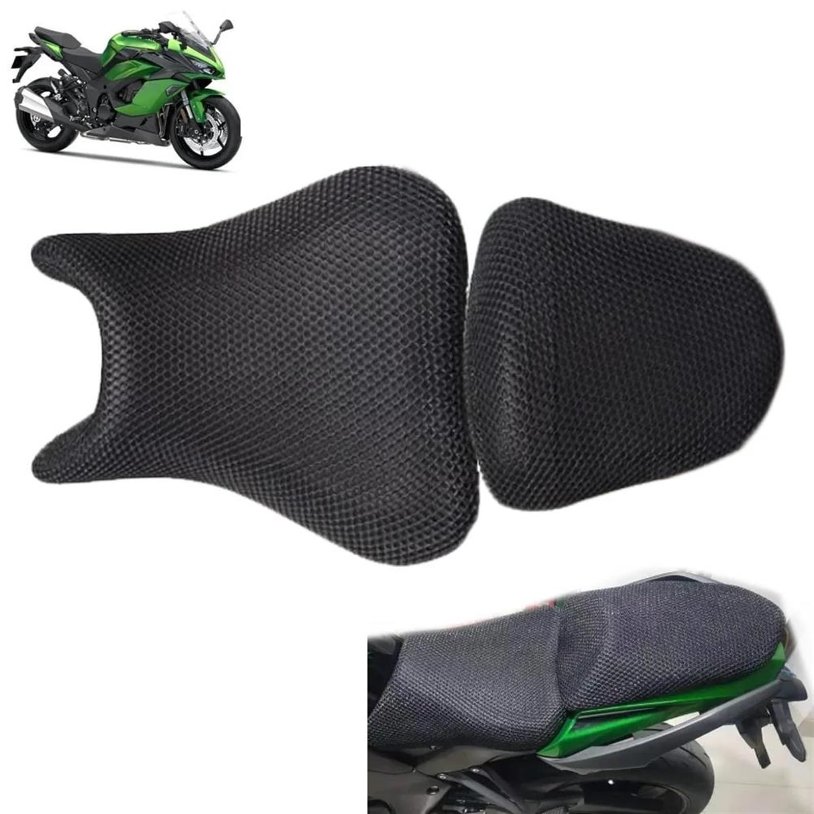 EGAGZDXG Sitzbezug Motorrad Atmungsaktive Sitzkissen Abdeckung Protector Schutz 3D Sonnenschutz Mesh Pad Schutz Für Kawasaki Für Ninja 1000SX 1000 SX von EGAGZDXG