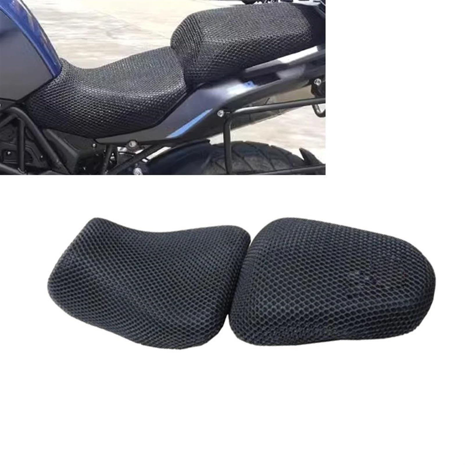 EGAGZDXG Sitzbezug Motorrad Atmungsaktive Sitzkissen Abdeckung Protector Schutz 3D Sonnenschutz Mesh Pad Schutz Für QJMOTOR QJ SRT800 X SRT750 SRT500(for SRT500) von EGAGZDXG
