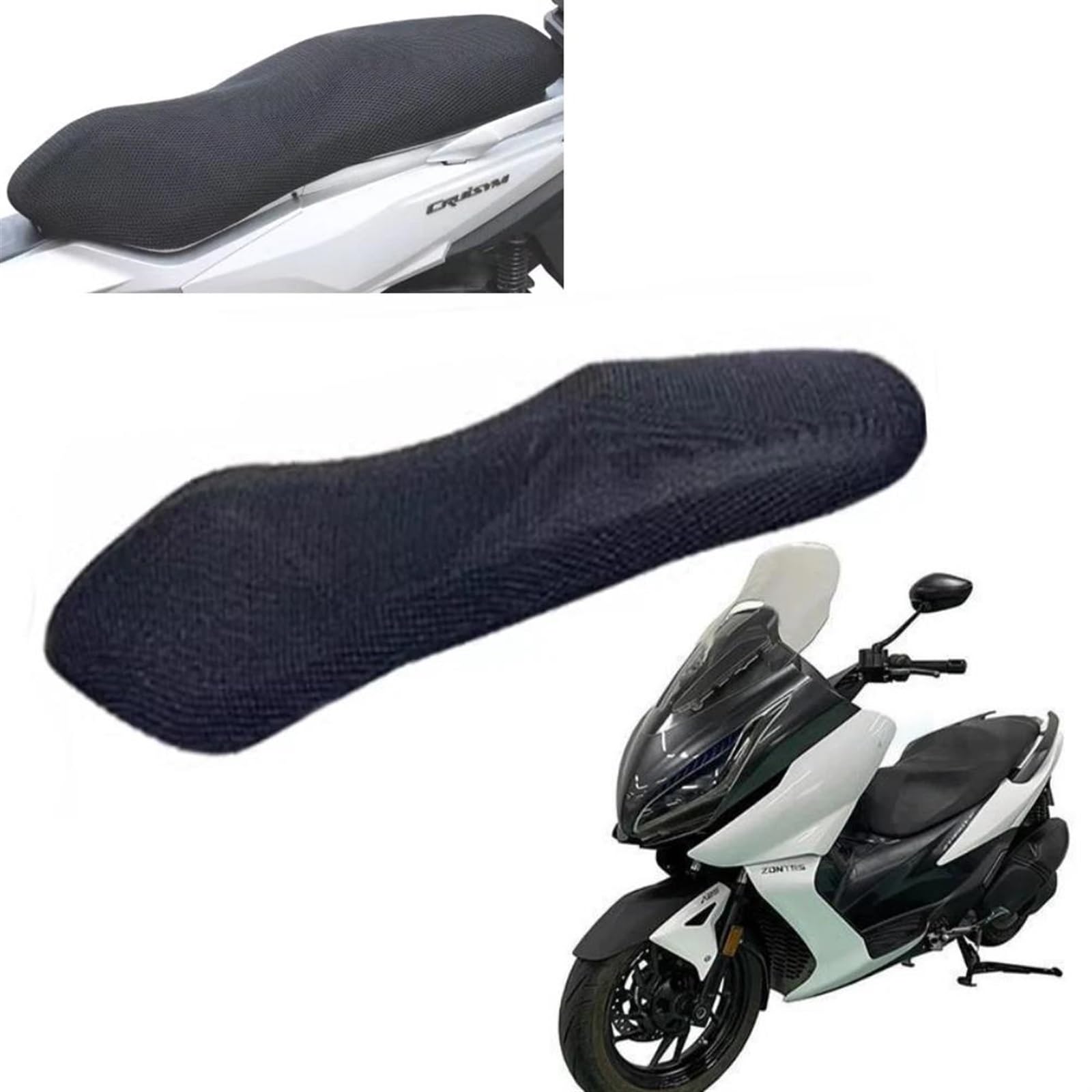 EGAGZDXG Sitzbezug Motorrad-Sitzbezug, 3D-atmungsaktiver Sonnenschutz, Mesh-Schutzkissen, Sitzbezug für ZONTES 350E 350e 350D 350M 250 D(for 350D) von EGAGZDXG
