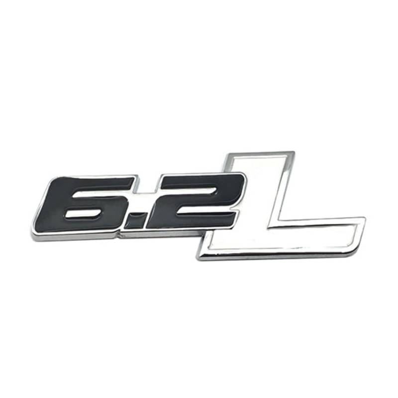 EGEWYVYBC Auto Styling Metall 6.2L Logo Emblem Auto Verdrängung Trunk Abzeichen Aufkleber Aufkleber Zubehör(B With White) von EGEWYVYBC