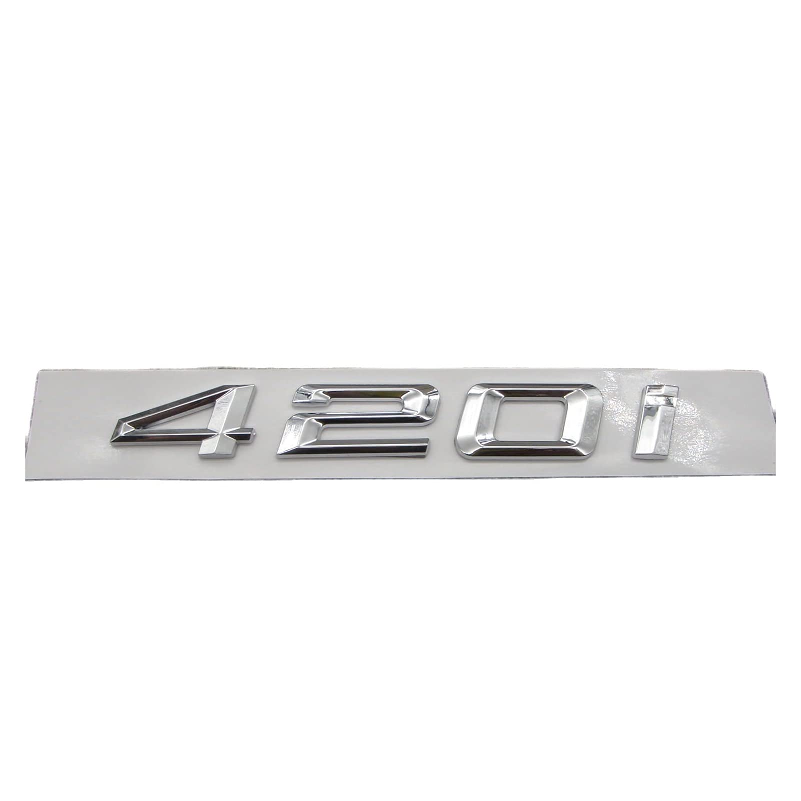 EGEWYVYBC Chrom glänzend silber ABS Zahl Buchstaben Wort Auto Kofferraum Abzeichen Emblem Buchstabe Aufkleber Aufkleber kompatibel mit BMW 4er Serie 420i von EGEWYVYBC