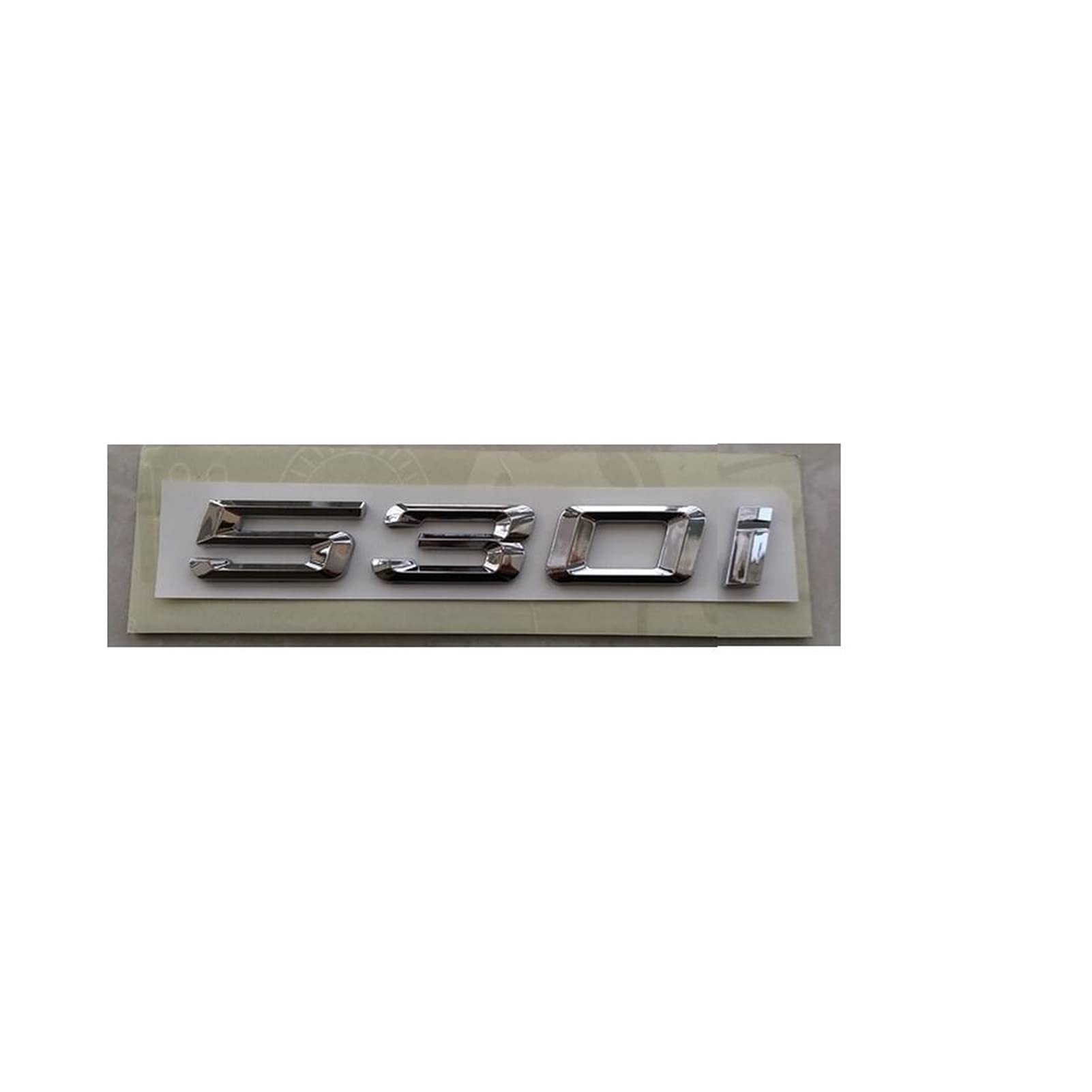 EGEWYVYBC Chrom glänzend silber ABS Zahl Buchstaben Wort Auto Kofferraum Abzeichen Emblem Buchstabe Aufkleber Aufkleber kompatibel mit BMW 5er Serie 530i von EGEWYVYBC