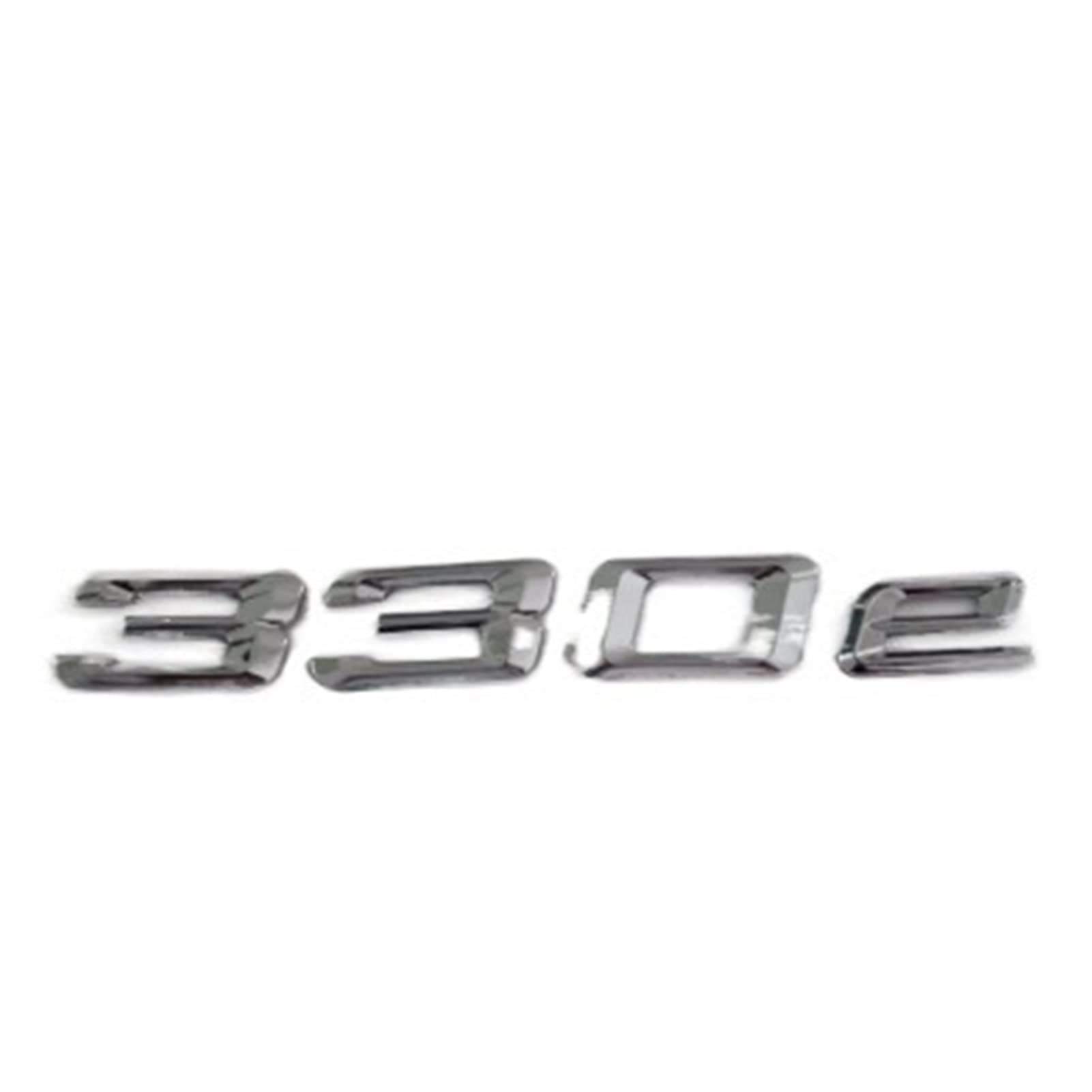 EGEWYVYBC Chrom glänzendes Silber Abs Number Buchstaben Wort Auto Trunk Abzeichen Emblem Embleme Aufkleber Aufkleber Kompatibel for BMW 3. Serie 330E. von EGEWYVYBC