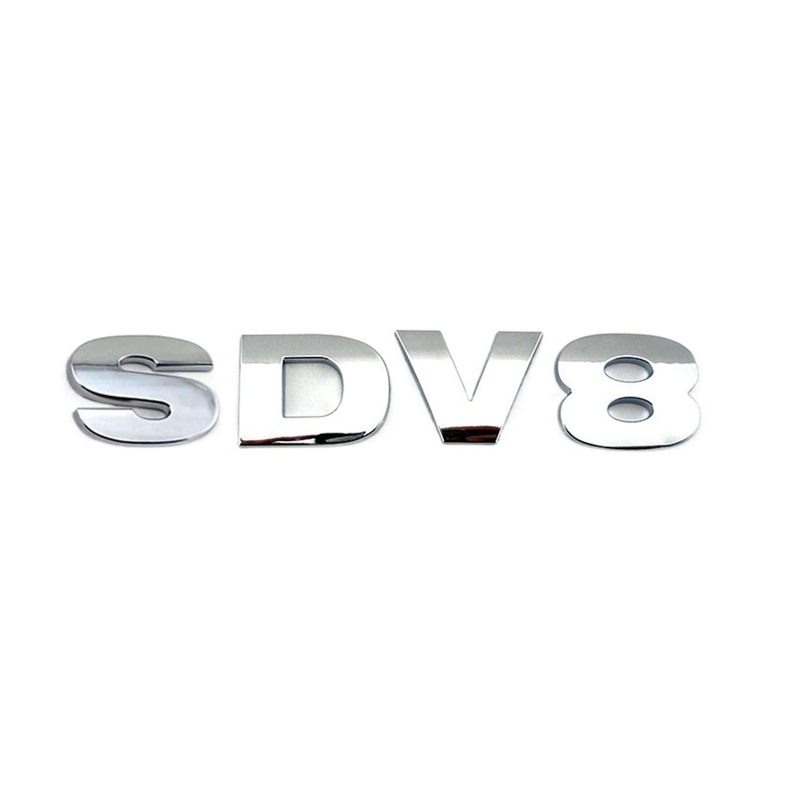 EGEWYVYBC Plastikglanz schwarzer 3D-Schriftzug-Abzeichen SDV8. Heckschwarzer Beschriftungsemblem for Entdeckungswagen-Logo kompatibel(Chrome) von EGEWYVYBC