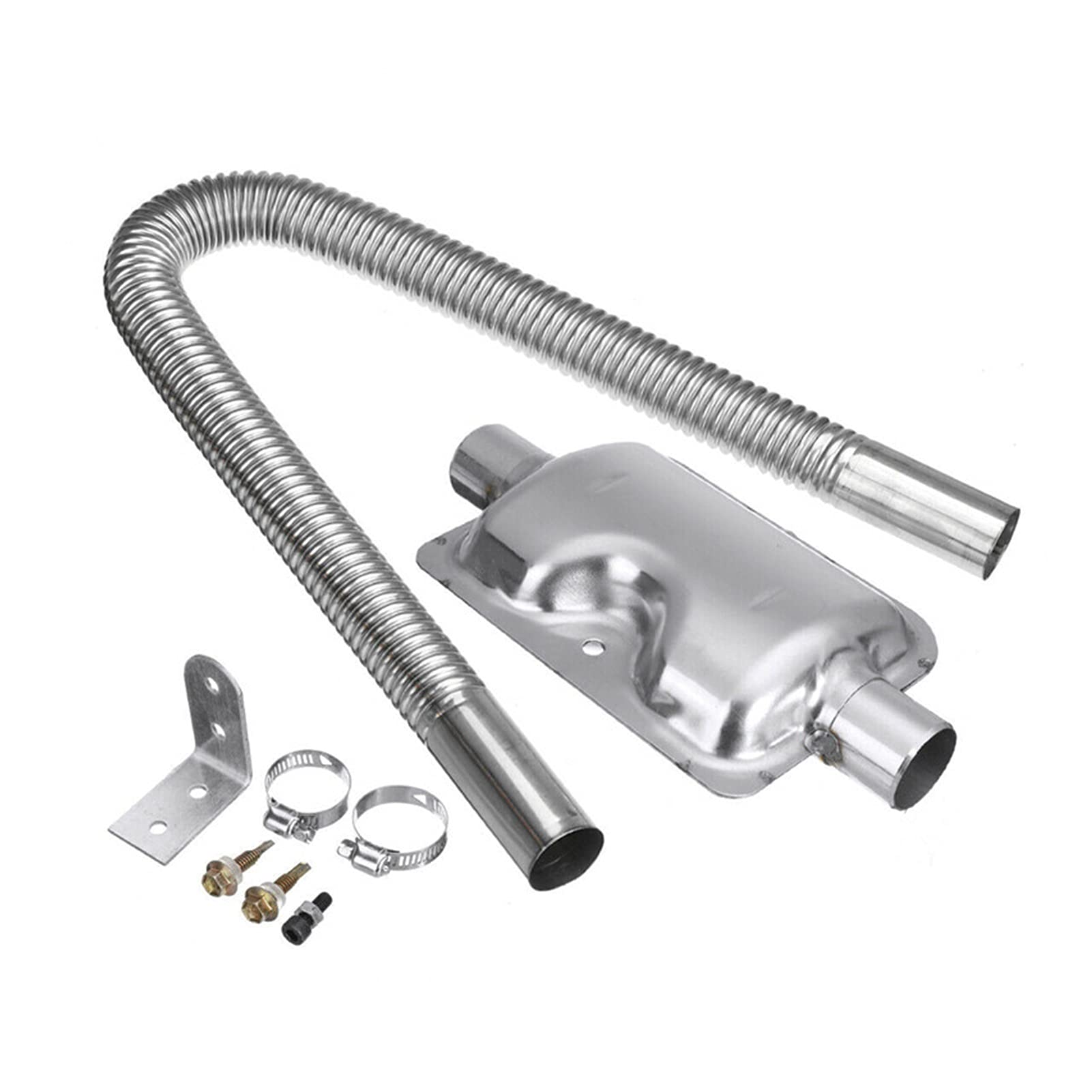 EGEWYVYBC Silber Edelstahl Auto Air Dieselheizung Auspuffrohr Schalldämpfer Parkschaltleiter Kit Heizungsteile und Zubehör von EGEWYVYBC