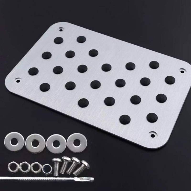 EGFheal Universal Auto Fußmatte Teppich Dicke Fersenplatte Pedal 300 x 200 x 4 mm Silber Teppichplatte Zubehör Silber von EGFheal