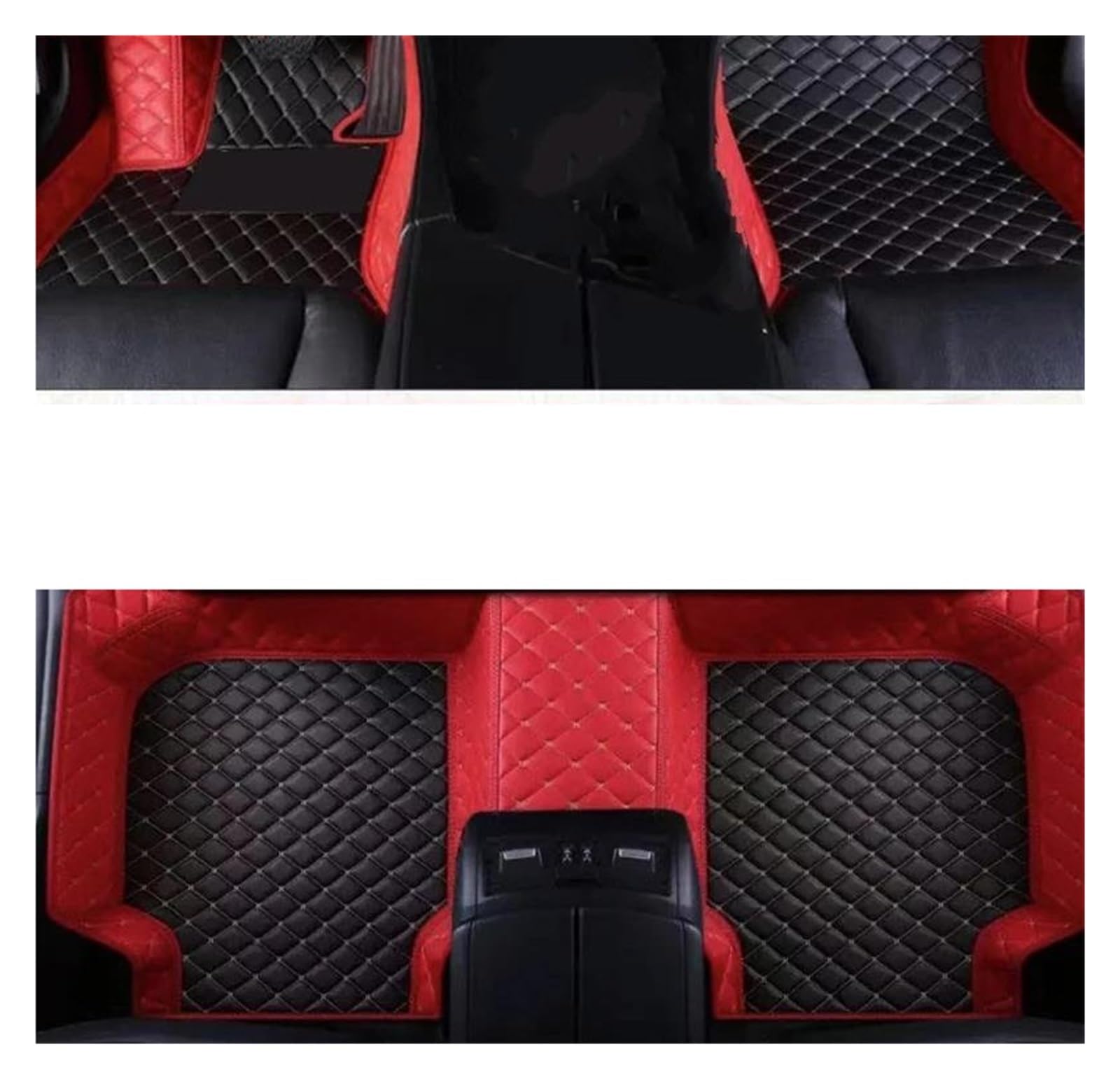 Teppich-Fußmatten 1 Set Autofußmatten Für Veloster 2011 2012 2013 2014 2015 2016 2017-2018 Autozubehör(Schwarz ROT,Rechtslenker) von EGGKNMLZVZ