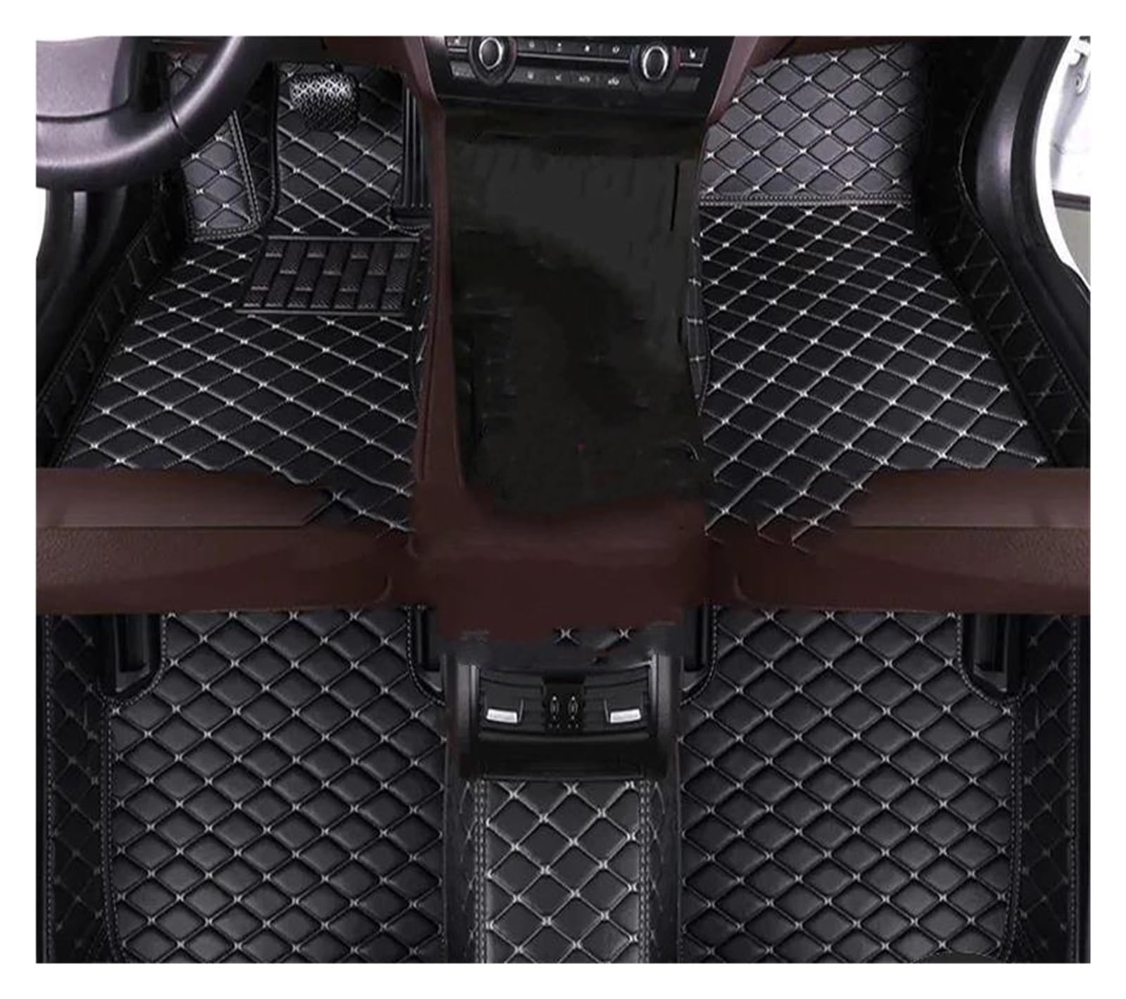 Teppich-Fußmatten Ersatz Autozubehör 1 Set Für Octavia A5 2007 2008 2009 2010 2011 2012-2013 Auto Fußmatte(Schwarze Begie-Linie,Linkslenker) von EGGKNMLZVZ