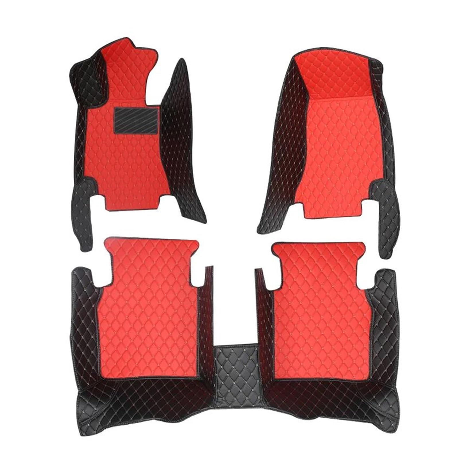 Teppich-Fußmatten Für Dodge Für Caliber 2008 2009 2010-2011 Autozubehör Auto-Bodenmatte(Komplettset-Rot) von EGGKNMLZVZ