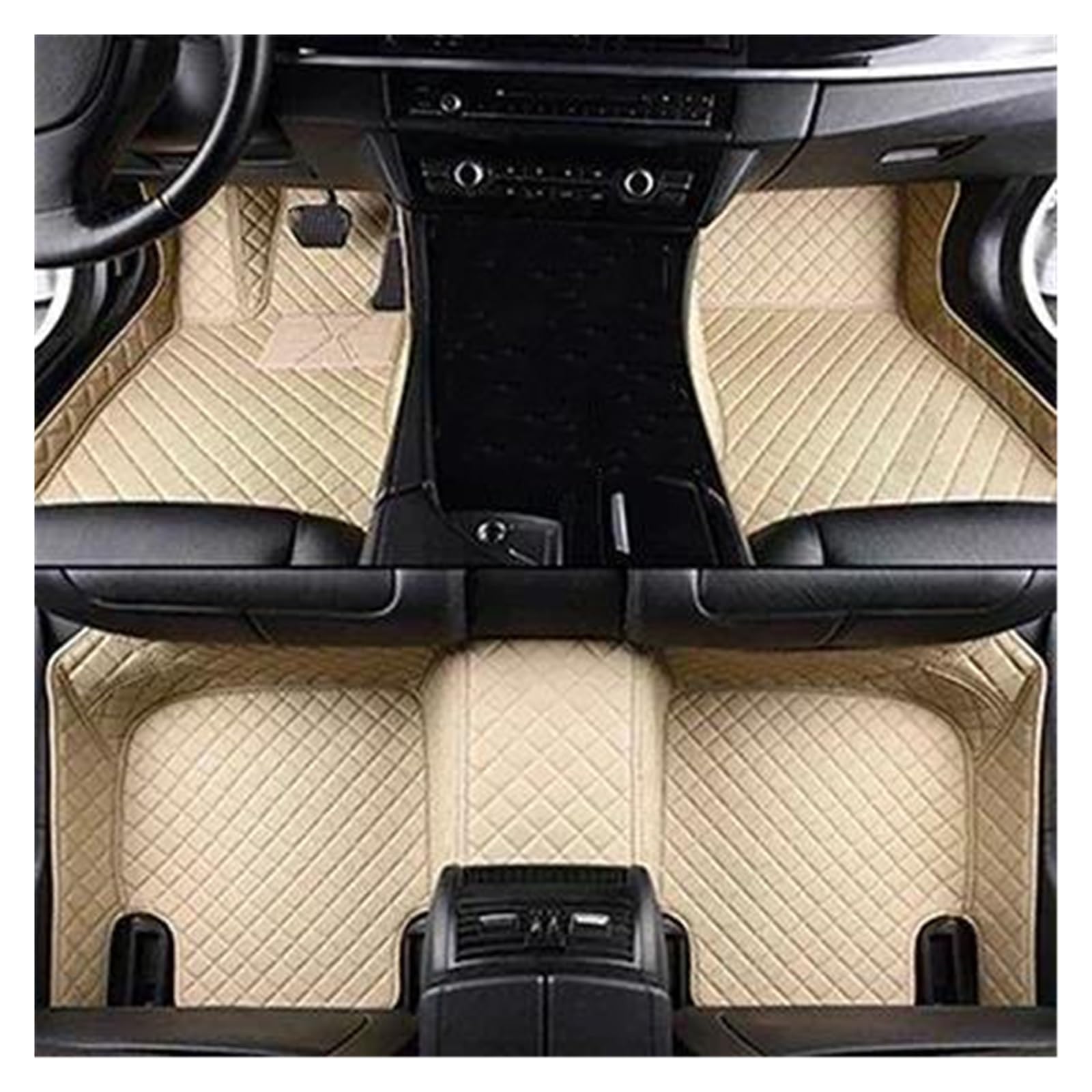 Teppich-Fußmatten Für Kodiaq 5 Seat 2016 2017 2018 2019 2020 2021 2022-2023 Innenausstattung Vollflächige Autofußmatten(Beige 5-Sitzer) von EGGKNMLZVZ