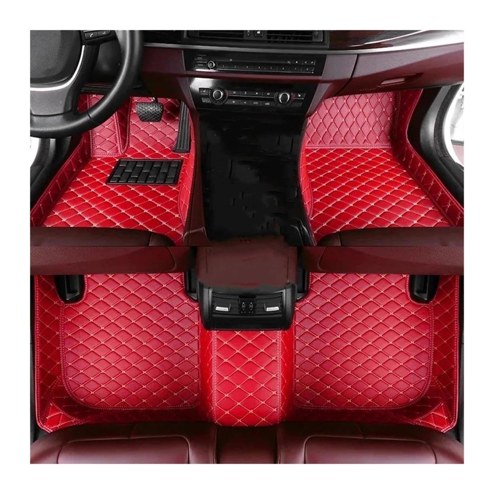 Teppich-Fußmatten Für Veloster 2011 2012 2013 2014 2015 2016 2017 2018 Ersatz Autofußmatten Autozubehör 1 Set(Rot,Rechtslenker) von EGGKNMLZVZ