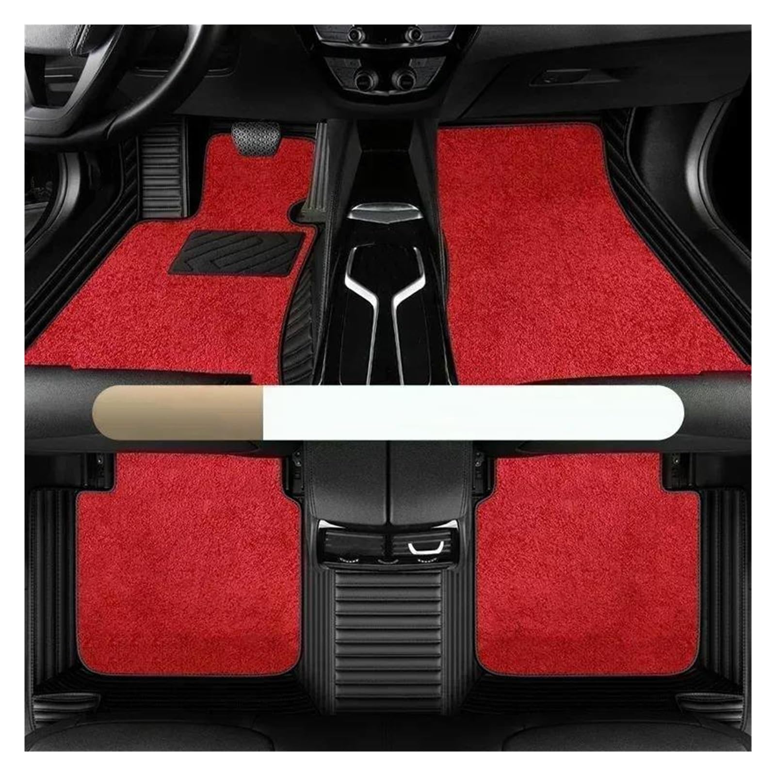 Teppich-Fußmatten Innenausstattung 1 Set Für Chrysler Für Grand Voyager 2013 2014 2015 2016-2017 Auto Fußmatte(Schwarz ROT) von EGGKNMLZVZ