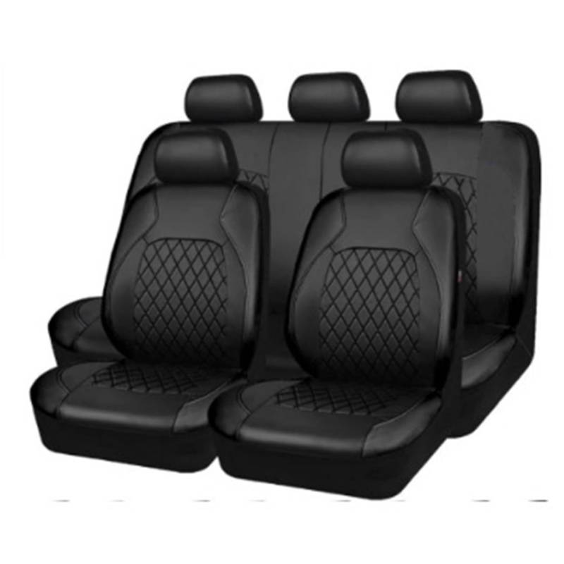 EGNIAN Leder Autositzbezüge Sets für Audi A4 Avant/Allroad Wagon Esate B9 B8 B7 B6 B5 8D5 8E5 8ED 2015 2016 2017 2018 2019-2024, Allwetter Wasserdicht, Bequem Sitzkissen Innenraum Zubehör,Black von EGNIAN