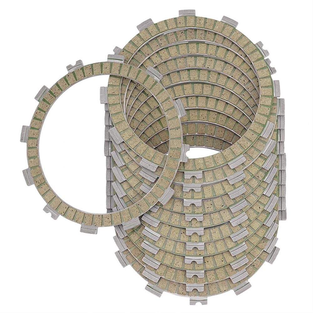 Kompatibel mit 1100 V4 2021 Plattenzubehör, 11 Stück, Motorradkompatibel, Kupplungsreibplatten, Papierbasis, Gelb von EGRMZ