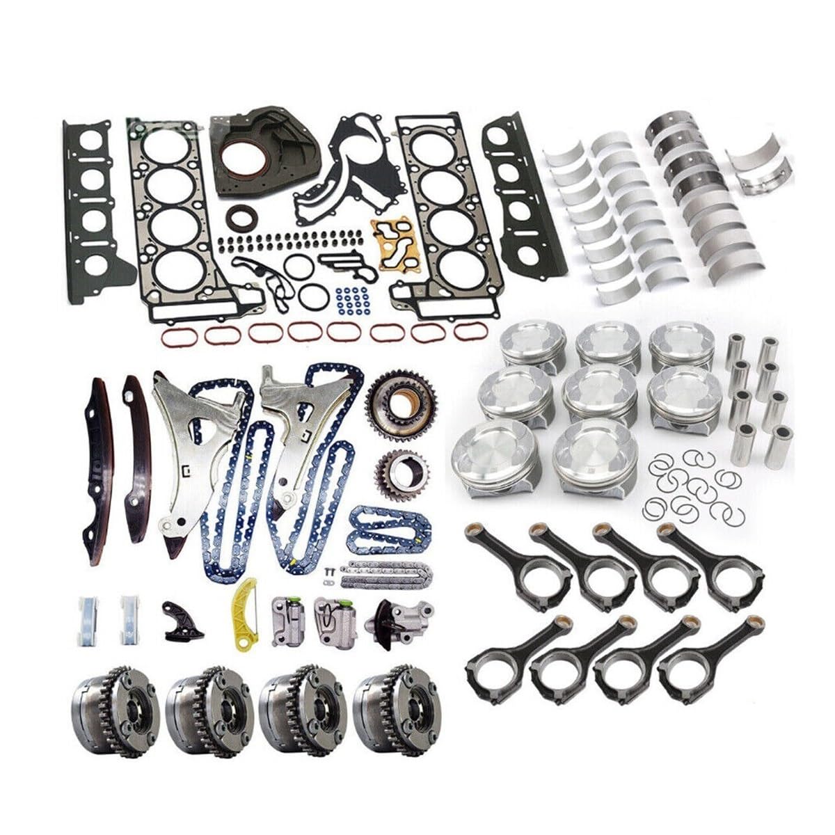 M278 Motorumbausatz & Steuerkettensatz & 8X Pleuelstangen Kompatibel mit M278 CLS500 E550 GL450 GL500 ML500 S500 SL550 4,7 L von EHDFORJL