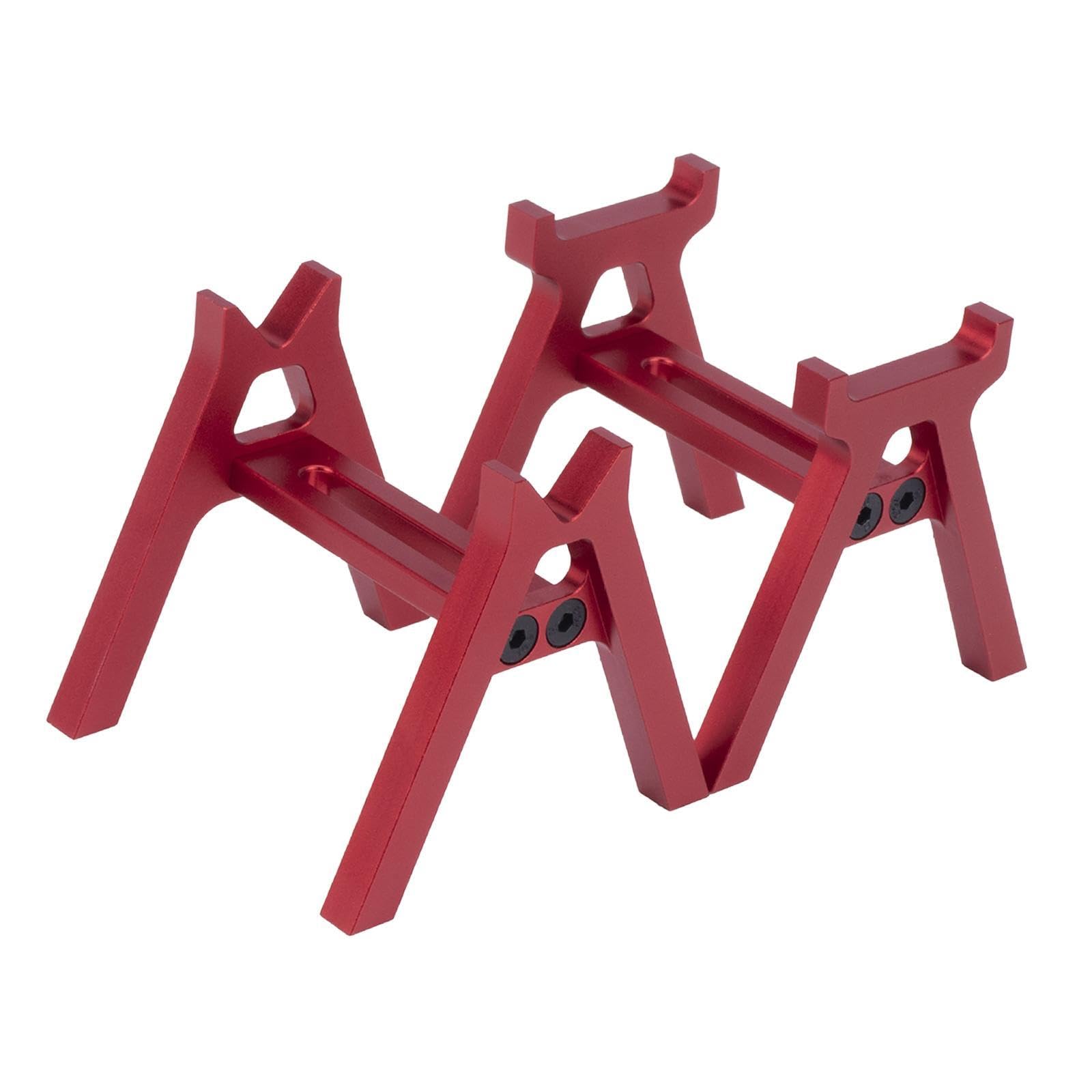 EHJRE 2X RC Car Work Stand Modellautohalter RC Car Upgrade Teil RC Display Support Station Aluminiumlegierung für 1/24, Rot von EHJRE