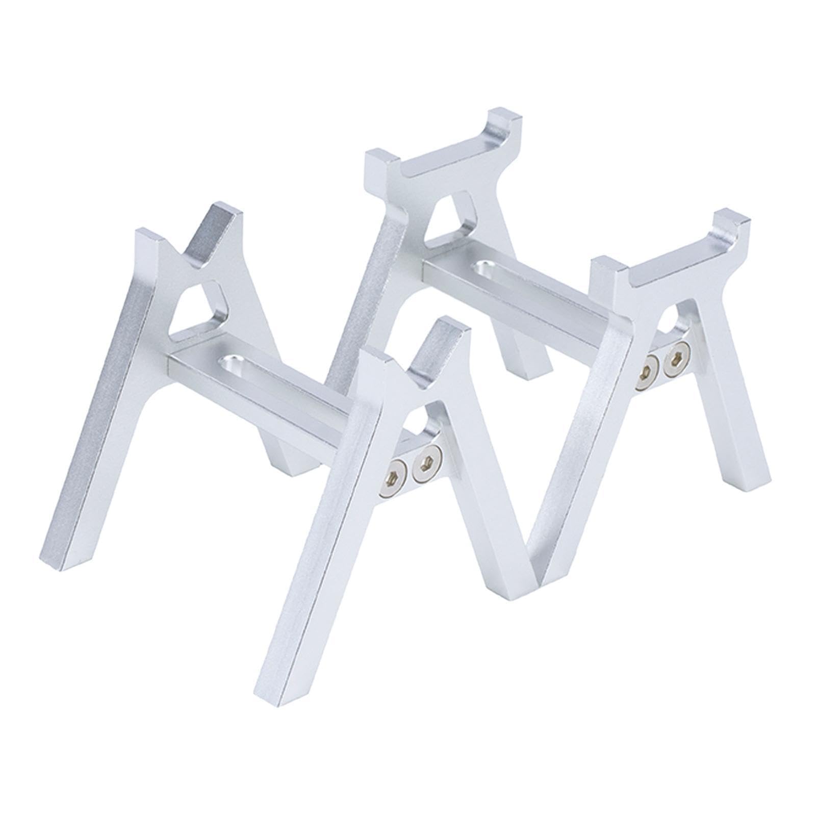 EHJRE 2X RC Car Work Stand Modellautohalter RC Car Upgrade Teil RC Display Support Station Aluminiumlegierung für 1/24, Silber von EHJRE