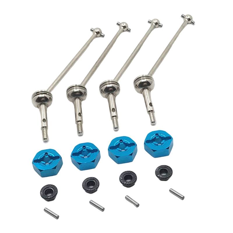 EHJRE 4Pcs 88mm CVD Antriebswelle für WLtoys 1/14 144001 RC LKW Auto Ersatz, blau1, Länge 88mm von EHJRE