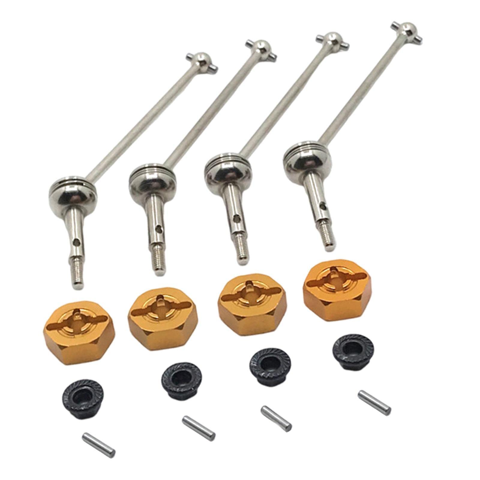 EHJRE 4Pcs 88mm CVD Antriebswelle für WLtoys 1/14 144001 RC LKW Auto Ersatz, gold1, Länge 88mm von EHJRE