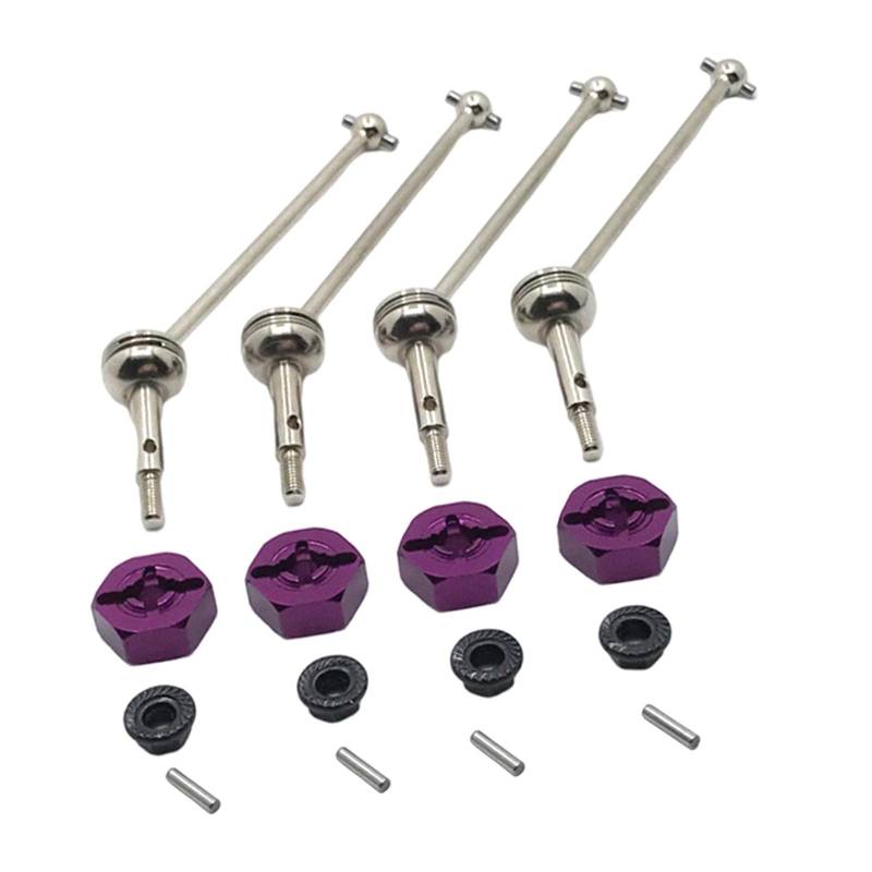 EHJRE 4Pcs 88mm CVD Antriebswelle für WLtoys 1/14 144001 RC LKW Auto Ersatz, lila, Länge 88mm von EHJRE