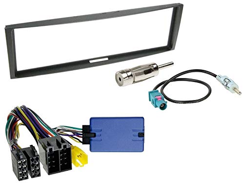 1 DIN Radio Einbauset mit Lenkradfernbedienung für Renault Modus 1 (P) 2005-2012 schwarz von EHO