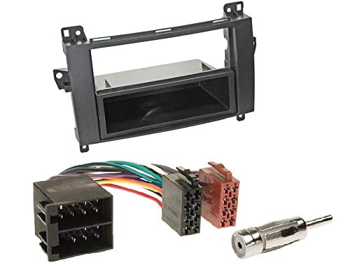 1 Din Radio Einbauset Blende Radioanschlusskabel Antennenadapter für Mercedes Sprinter W906 ab 2006 mit ISO von EHO