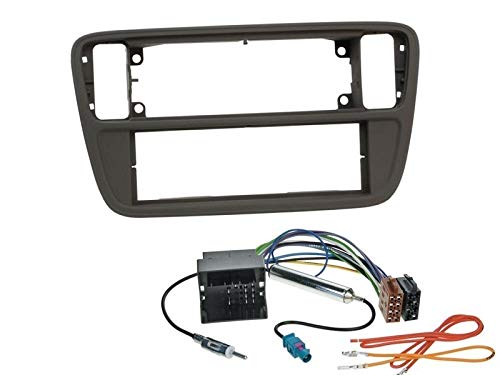 1 Din Radio Einbauset Blende Radioanschlusskabel Antennenadapter für Seat MII (AA) ab 2011 von EHO