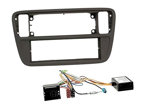 1 Din Radio Einbauset Blende Radioanschlusskabel Antennenadapter für Skoda Citigo (AA/AAN) ab 2011 mit Canbus von EHO