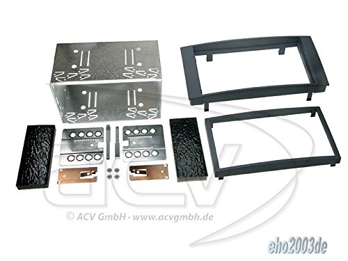 2 DIN Radioeinbauset Blende Radioanschlusskabel Antennenadapter Komplettset für VW Touareg 7L 2002-2010 schwarz incl Canbus von EHO