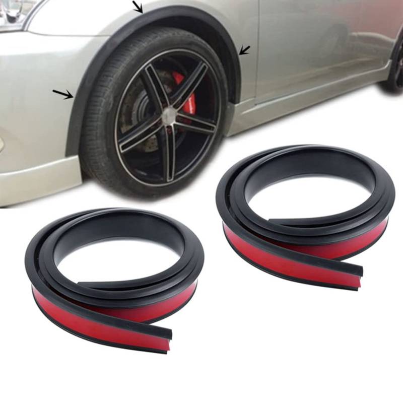 4 Stücke 1.5 * 3.8M DIY Universal Auto Gummi Radlauf Radlaufleisten Schutzleisten Kotflügel Radlauf Kotflügelverbreiterungen Streifen Schwarz Gummidichtung Streifen Trim Schutzleisten Protector von EHOTER