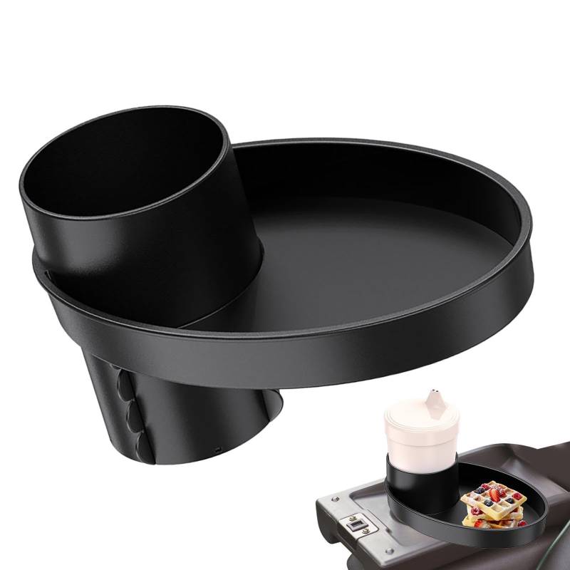 Getränkehalter Auto Mit Snacktablett Drehbar Autositz Snacktablett Für Kinder Car Seat Cup Holder Snack Tray Kinder Reisetablett Tragbar Becherhalter mit Essenstablett für Roadtrip (A) von EHOTER