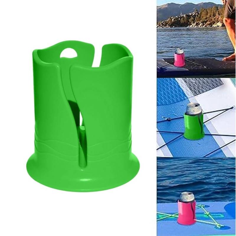 Paddle Board Getränkehalter, Universal Kajak Getränkehalter Multifunktional Anti-Toppling Paddleboard Becherhalter Surfbrett Wasserflasche Halter für Outdoor Angeln Boot Kajak Zubehör (Grün) von EHOTER