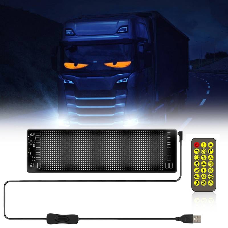 Teufelsaugen Lichter Devil Eyes Light Dynamische Dämonen Auto LED Display USB Flexibles Bluetooth App-Steuerungsdisplay für Auto LKW Fenster (10.2 * 34.8cm) von EHOTER