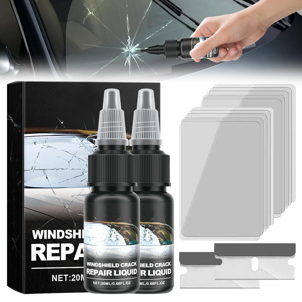 Upgrade Windschutzscheiben-Rissreparatur-Set 2024 Neues Windschutzscheiben-Reparaturset für Chips und Risse, Autoglas-Reparaturset, Risse Gone Glas-Kit, Automobil-Windschutzscheiben-Werkzeug zur von EHOTER