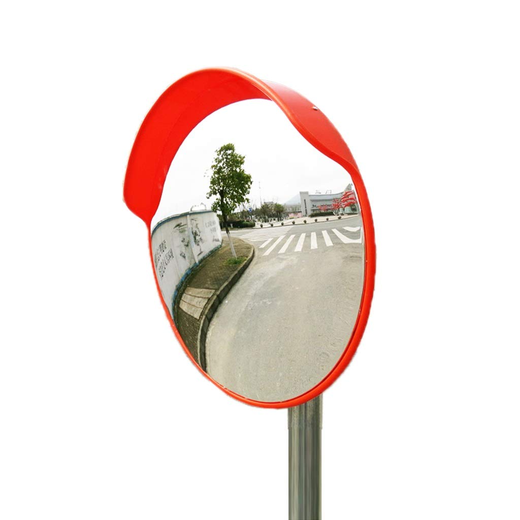 EHVYBDX Verkehrssicherheitsspiegel, konvexer Auffahrtsspiegel, 60 cm/80 cm/100 cm, konvexer Sicherheitsspiegel, roter Kunststoff, kugelförmiger Spiegel für Verkehrssicherheit und Ladensicherheit, von EHVYBDX