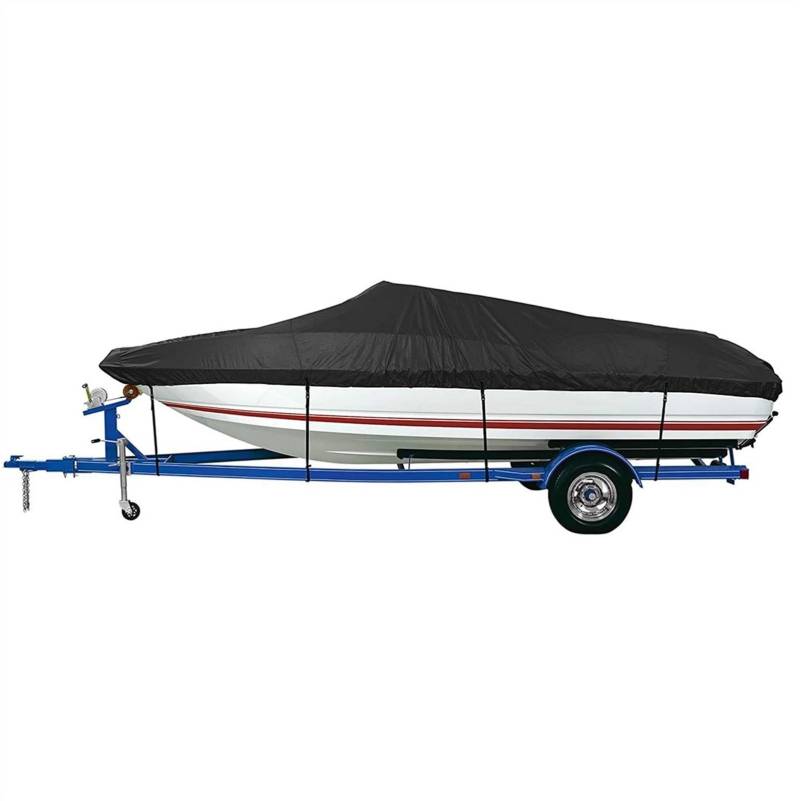 Abdeckplanen für Boote 210D Bootsabdeckung 11-22ft Stoff Trailerbare Yacht Marine V-förmige Segeltuch Bootsabdeckungen Wasserdichtes Fischerboot-Abdeckungszelt Boot abdeckplane(16-18FT 570x300CM) von EHYSYN