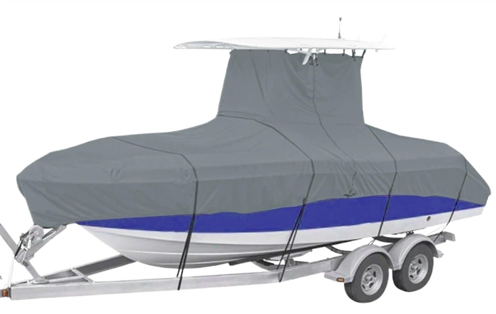 Abdeckplanen für Boote Oxford 210D Yacht-Bootsabdeckung, strapazierfähiges, wasserdichtes Outdoor-Schutzgewebe, bruchsichere, langlebige und reißfeste Abdeckung Boot abdeckplane(Grey 17-19ft) von EHYSYN