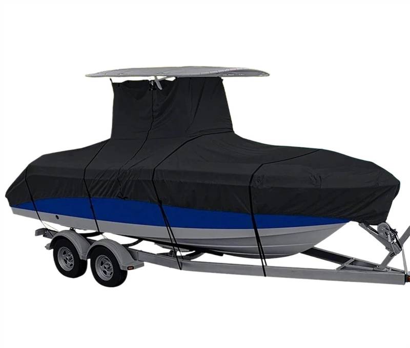 Abdeckplanen für Boote Strapazierfähige Bootsplane, 210D Yacht-Oxford-Gewebe, bruchfest, langlebig, reißfest, Outdoor-Schutz, schönes Aussehen Boot abdeckplane(Black 16-18ft) von EHYSYN