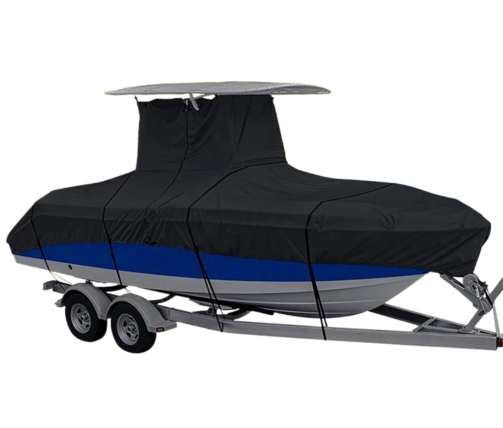 Abdeckplanen für Boote Strapazierfähige Bootsplane, 210D Yacht-Oxford-Gewebe, bruchfest, langlebig, reißfest, Outdoor-Schutz, schönes Aussehen Boot abdeckplane(Black 17-19ft) von EHYSYN