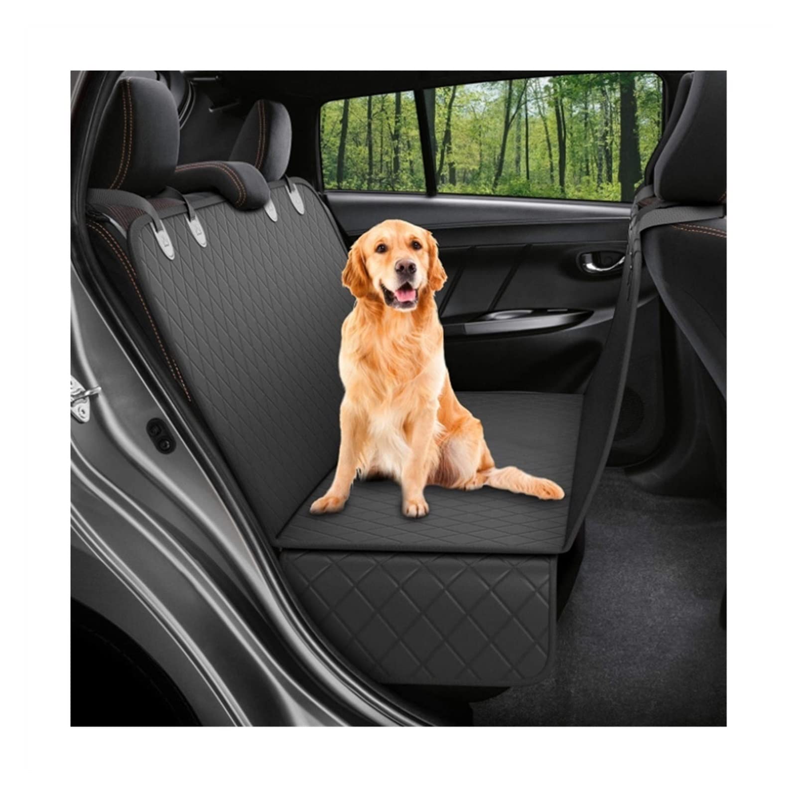 EHYSYN Autositzbezüge Autositzbezug Hund Automatte Haustier Hund Auto Rücksitzkissen Hängender Matratzenschoner Hundedecke(All Black) von EHYSYN