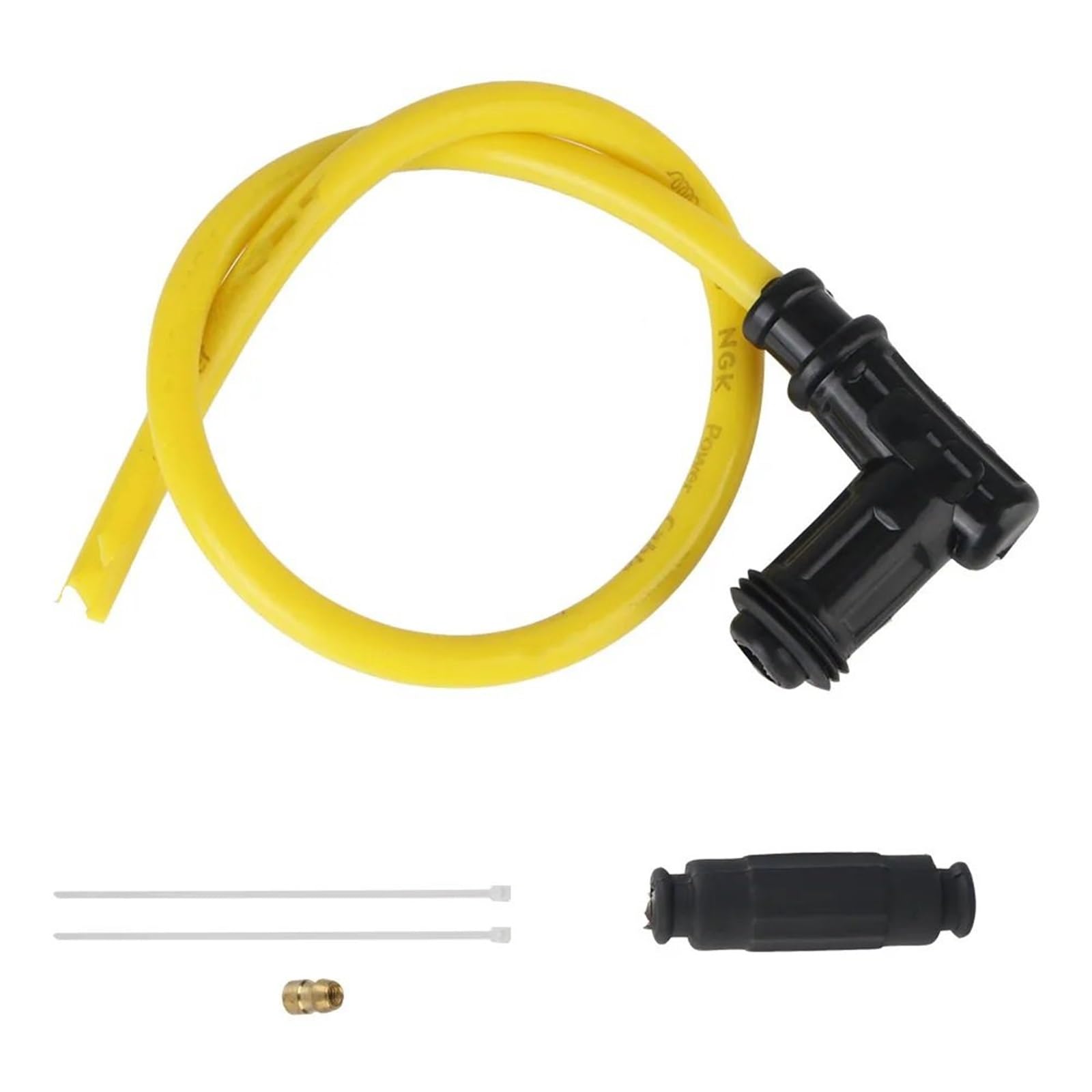 EHYSYN Ignition Coil Lridium Kabel Zündkerze Motorrad Lgnition Spule Universal Für Dirt Bike Racing Go Kart ATV Roller Moto Zündkerzen(90 Angle Yellow) von EHYSYN