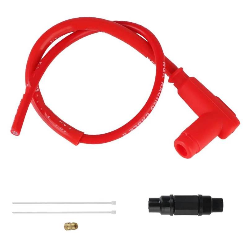 Ignition Coil Lridium Kabel Zündkerze Motorrad Lgnition Spule Universal Für Dirt Bike Racing Go Kart ATV Roller Moto Zündkerzen(90 angle Red) von EHYSYN