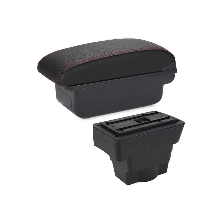 Armlehnenbox Ablagefach Aufbewahrungsbox Für Autoteile Für ASTRA 2012 2013 2014 2015 2016 2017 2018 2019 2020 2021 2022(Black red NO USB) von EIDASH